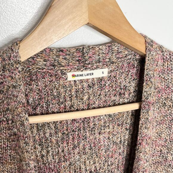 Marine Layer Womens Cabin Cardigan Sweater Small Brown Haether Knit Pockets - Picture 6 of 12